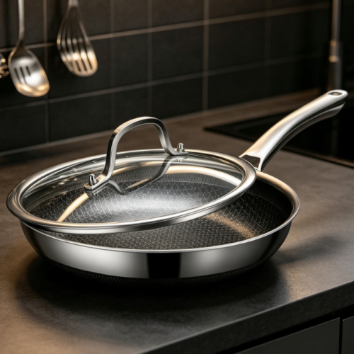 Hybrid Non-Stick Stainless Steel Frying Pan, Oven And Dishwasher Safe